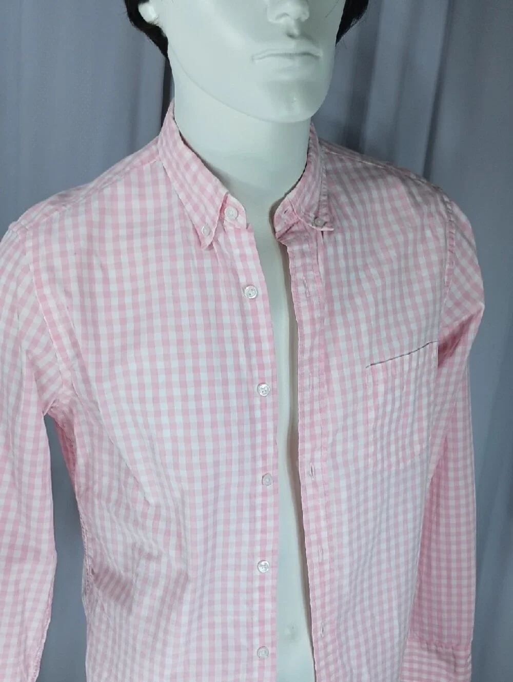 J. Crew Pink and White Gingham Shirt